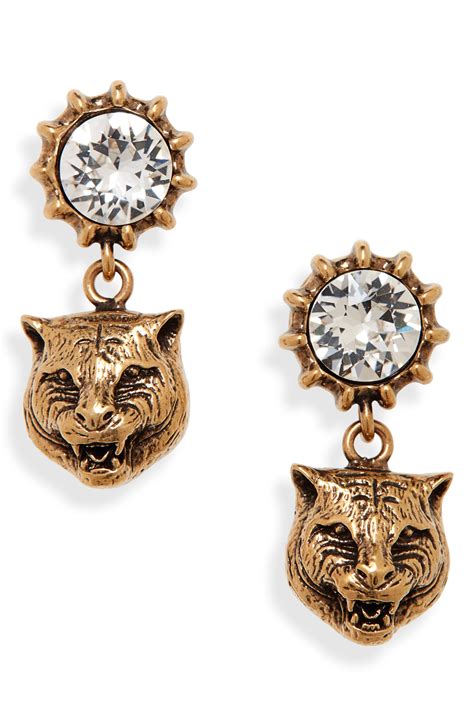 gucci tiger earrings|authentic gucci earrings.